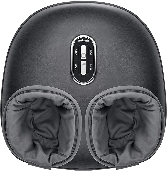 Nekteck Shiatsu Foot Massager with Heat, FSA Eligible Deep Kneading Therapy Air Compression, HSA Feet Massage Improve Blood Circulation Foot Wellness Soothing Pain Relief, Relax for Home Office Use
