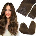 GOO GOO Clip in Hair Extensions Real Human Hair, Remy Human Hair Extensions Clip ins for Women, Natural Human Hair, 24inch 240g 9Pcs, #4A Chocolate Brown
