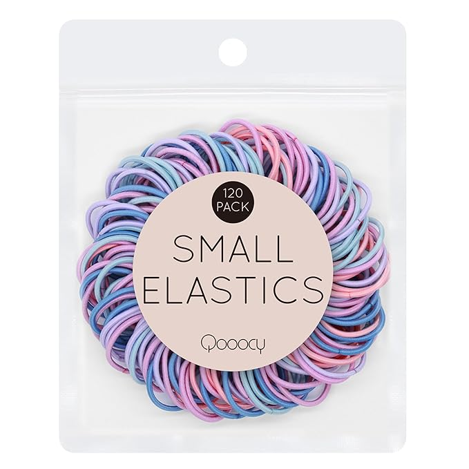 120 Pcs Small Hair Ties for Thin Hair & Kids - 1 Inch, 2mm No-Damage Elastic Bands in, Pastel