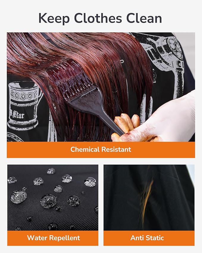 ULG Professional Hair Cutting Cape with Neck Duster Brush Waterproof Extra Large Size Salon Barber Cape Haircut Cape for Men