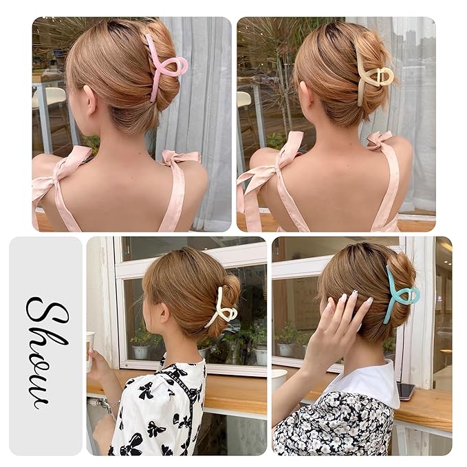 Butterfly Hair Claw Clips for Women - 4.3 Jelly Hair Accessories Medium Size for Girls with Thin, Fine or Thick Hair (4 Pcs)