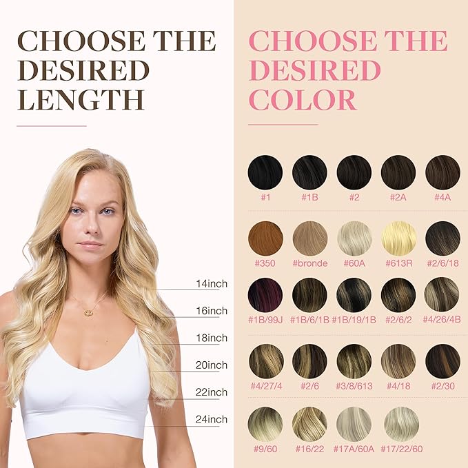 GOO GOO Tape in Hair Extensions Human Hair, O18G/22G(L) Golden Beige Blonde with Ash Highlights, 20inch 50g 20pcs, Skin Weft Seamless Invisible, Silky Straight with Thick Ends, Remy Human Hair