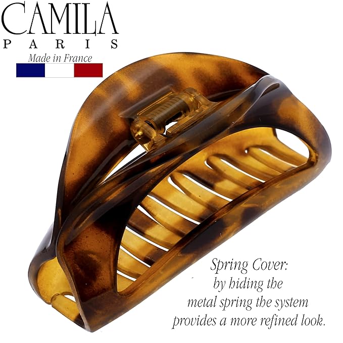Camila Paris CP1574 French Hair Clip for Women Thick Hair for Long Curly Wavy Hair, Girls Hair Claw Clips Jaw, Durable Styling Big Claw Clip for Thick Hair, Strong Hold No Slip Grip, Made in France