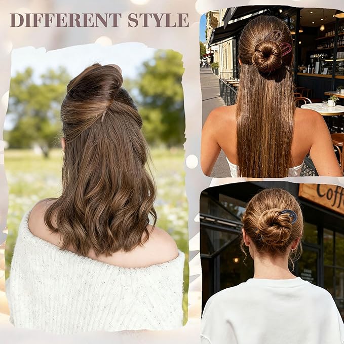 6 PCS French Hair Pins for Women - Large U-Shaped Hair Forks with Internal Teeth, Strong Hold for Thick & Thin Hair, Effortless French Twists, Updos, Buns & Chignons, Hairstyle Accessories