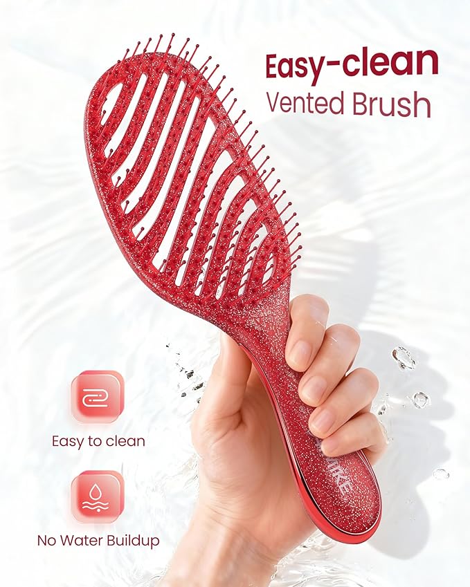 Christmas Gift for Women, Stocking Stuffers for Teen Girls, AIMIKE Painless Detangler Hair Brush w/Soft Bristles, Extra Gentle Wet & Dry Brush for Fine or Sensitive Hair, Ideal Holiday Presents