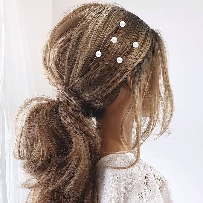Pearl,Rhinestone Crystal Twisters Spiral Set Hair Pin Silver Coil for Wedding, Bridal, Prom, Party and Special Occasion with Clear Container (diamond flower)