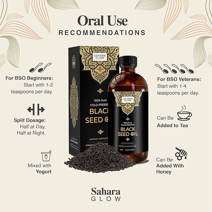 Zamann Naturals Black Seed Oil – 100% Pure Nigella Sativa, 1-Time Cold Pressed & Unfiltered, Made in Egypt, High Thymoquinone, 4.2oz – Immune, Hair, Skin & Joint Support