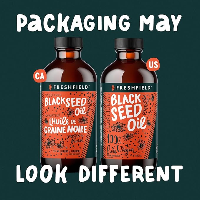 Freshfield Black Seed Oil, Tested Cold Pressed Nigella Sativa, High Thymoquinone (min 1.6%) and p-Cymene, Ultra Strength, Vegan, 100% Pure and Natural Black Cumin Seed Oil Supplement, 8oz Liquid