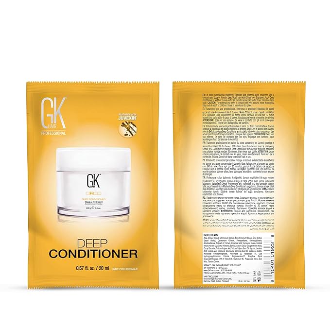 GK HAIR Deep Conditioner Hair mask For Damage Hair Pack of 2 (0.67 Fl Oz/20ml) Intense Hydrating Repair Treatment Mask for Dry Color Treated Frizzy Hair Restoration Formula with JOJOBA Seed Oils