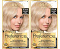 L'Oreal Paris Superior Preference Luminous Fade-Defying Permanent Hair Color, Hair Dye For Up to 9 Weeks of Radiance, Lightest Ash Blonde 9.5A, 1 Hair Dye Kit (Pack of 2)