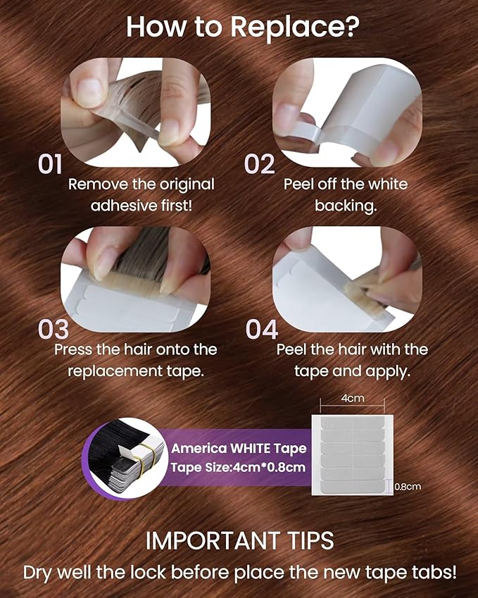 LaaVoo Human Hair Tape in Extensions Auburn Hair Extensions Tapes in Real Human Hair Auburn Brown Tape on Hair Extension Seamless Skin Weft 22inch 20pcs 50g