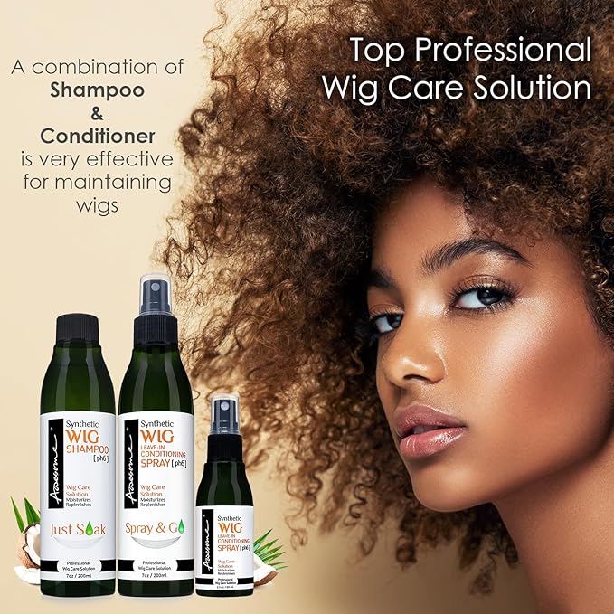 Awesome Synthetic Wig Leave in Conditioner Spray, pH6, Moisturizes & Replenishes Synthetic Wigs, Travel size 2.3 fl oz (1 set of 2)