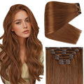 Full Shine Strawberry Blonde Extensions Clip in Auburn Red Clip in Hair Extensions for Cosplay for Styling for Full Head 22 Inch 150 G 7 Pcs