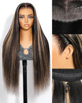 Arabella 13x6 Balayage Wig Human Hair Glueless Wigs Human Hair Pre Plucked Pre Cut 13x6 Ear to Ear Full HD Lace Front Wigs 210% Density 1B/27 Straight Wig Drawstring Wig Human Hair 30 Inch