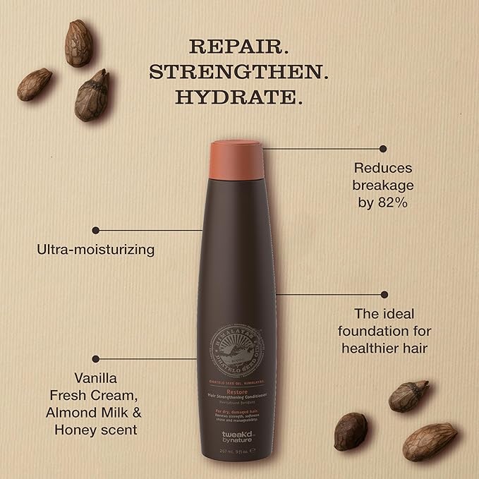 Tweak’d by Nature - Restore Hair Strengthening Conditioner, Sulfate Free Deep Conditioner for Dry, Damaged Hair, Hydrating Hair Care for Instant Shine and Softness (9oz)