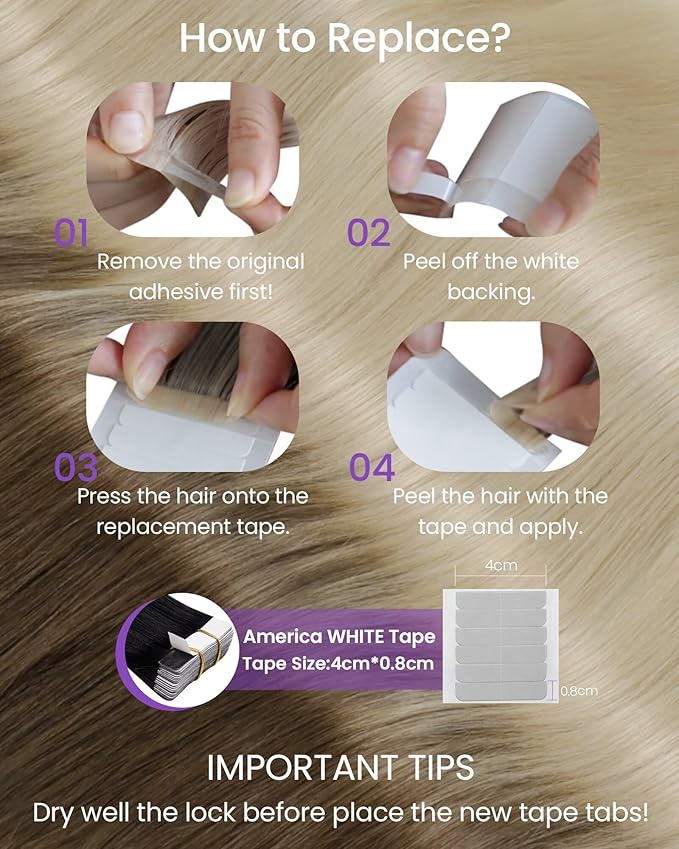 LaaVoo Human Hair Tape in Extensions Balayage Light Brown Fading to Light Blonde Tape in Hair Extensions Human Hair Invisible Tape on Human Hair Extension Real Hair 16inch 20pcs 50g