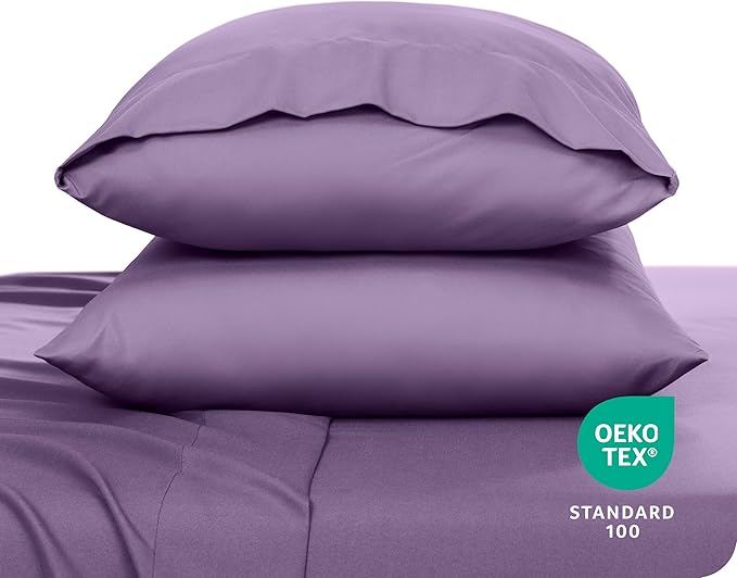 Bare Home Microfiber Pillow Cases - Standard Size Set of 2 - Cooling Pillowcases - Double Brushed - Easy Care - Envelope Closure (Standard Pillowcase Set of 2, Lavender)