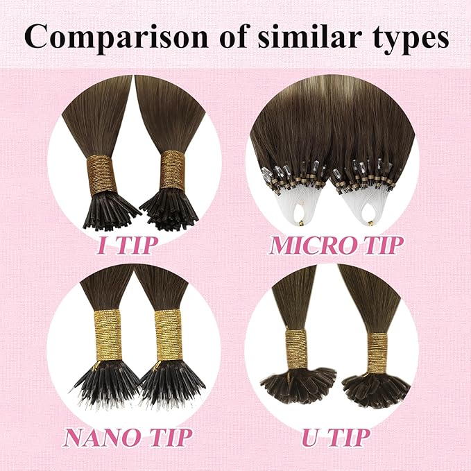 YoungSee Micro Loop Hair Extensions Real Human Hair Balayage Microbead Hair Extensions Human Hair Balayage Brown with Blonde Bead Hair Extension 20In for Photo Shoots 50s/50g