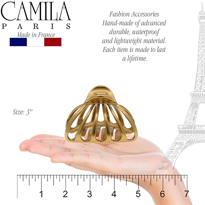 Camila Paris CP3052 2PK French Octopus Hair Clip for Women for Thick Volume Hair, Girls Hair Claw Clips Jaw Fashion Durable Styling Hair Accessories for Women, Strong Hold No Slip Grip, Made in France