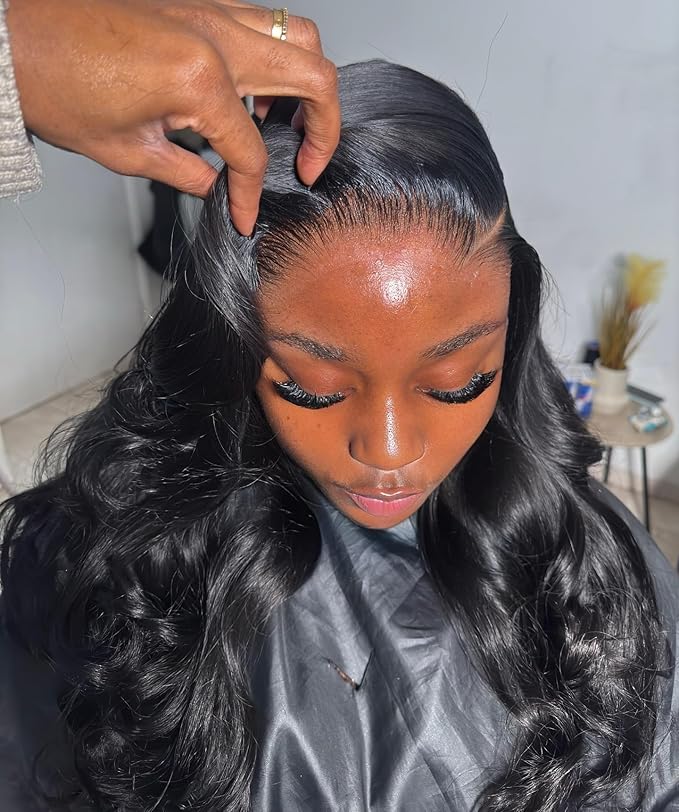 13x4 Lace Front Wigs Human Hair Pre Plucked 180 Density 28 Inch HD Body Wave Lace Front Wigs Human Hair 10A Frontal Wigs Human wigs for Women Glueless Wigs Human Hair Pre Plucked Black wig 28Inch