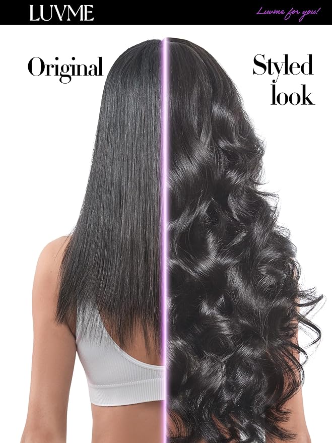 LUVME Straight Seamless 110g 7Pcs Clip in Hair Extensions Full Max with 16inch Remy Human Hair Extensions, Natural Black 100% Real Soft Human Hair