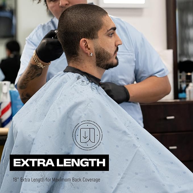 Barber Strong The Barber Cape Haircut Cover for Men, Hair Repelling and Static-Reducing Material, Water Resistant Fabric