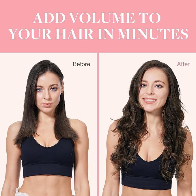 GOO GOO Clip in Hair Extensions Real Human Hair, Remy Human Hair Extensions Clip ins for Women, Natural Human Hair, 26inch 135g 7Pcs, 2A Light Brown