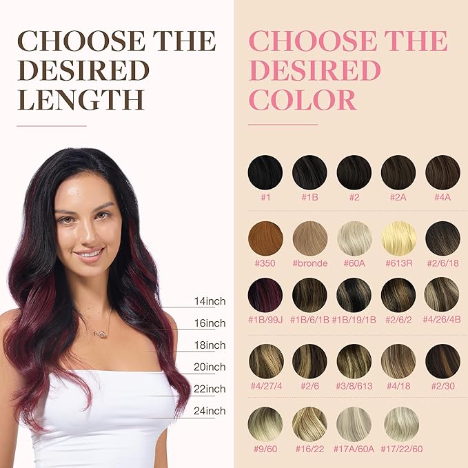 GOO GOO Tape in Hair Extensions Human Hair, 1/99 Balayage Jet Black to Red, 26inch 60g 20pcs, Skin Weft Seamless Invisible, Silky Straight with Thick Ends, Remy Human Hair