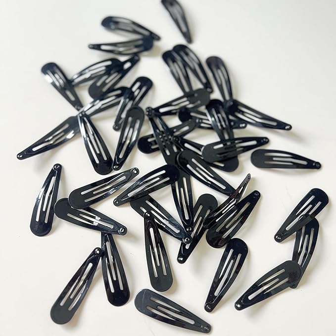 40 Pcs 2 Inch Black Metal Snap Hair Clips No Slip Hair Barrettes For Women Hair Accessories(Black)