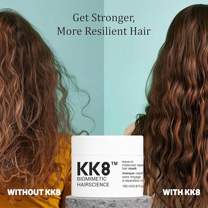 KK8 Biomimetic Hairscience Leave-In Molecular Hair Mask, Professional Repair Treatment for Damaged & Color-Treated Hair, 3.8 fl oz