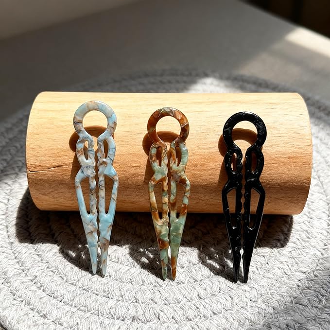 3Pcs Prestige French Hair Pins New Elegant Hair Accessories for Women Elegant Hair Clips for Thin Thick Hair Serrated Anti-Slip Design (Color B)