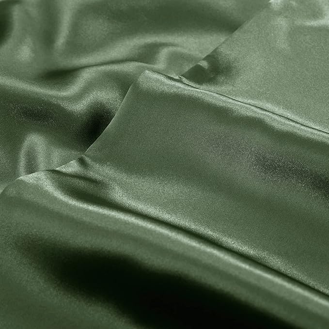 Aormenzy Satin Pillow Cases for Women Standard Size Set of 2, Woodland Green Satin Pillowcase for Hair with Envelope Closure Silky Pillow Covers Wrinkle, Fade Resistant (20x26 Inches)
