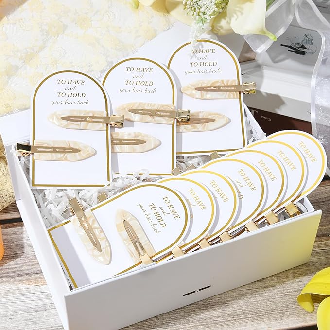 20PCS Bridesmaid Hair Clips No Bend Hair Clips Bridesmaid Hair Accessories Gifts Makeup Creaseless Glitter Hair Clip for Bride Women Girls(20Pcs/10Cards)