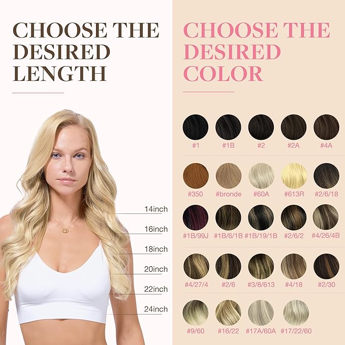 GOO GOO Tape in Hair Extensions Human Hair, 18ET90A Natural Blonde Balayage, 10inch 30g 20pcs, Skin Weft Seamless Invisible, Silky Straight with Thick Ends, Remy Human Hair