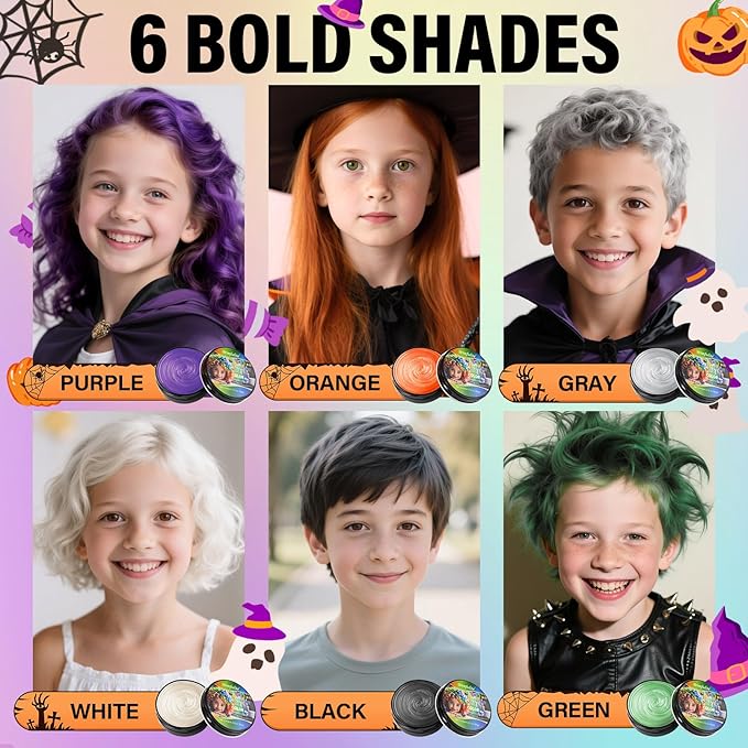 Silver Hair Wax, Temporary Hair Color for Kids, Washable & Nourishing Grey Hair Wax for Women & Men 2.12 Oz.