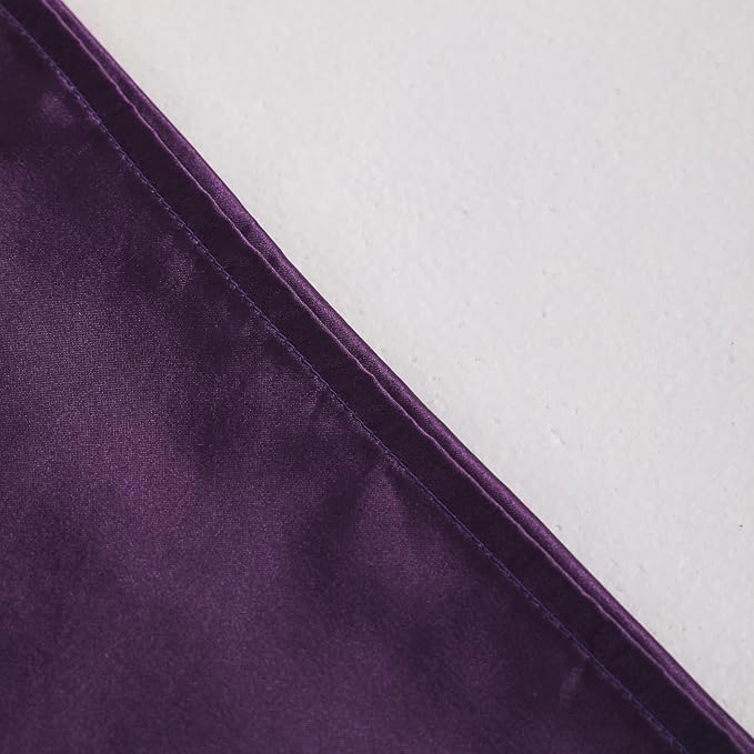 NTBAY 2 Pack Satin Standard Pillowcases for Hair and Skin, Luxurious and Silky Pillow Cases with Envelope Closure, 20x26 Inches, Eggplant Purple
