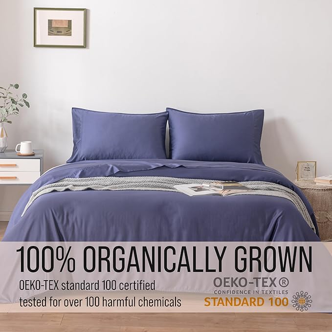 Bella Coterie | Luxury Bamboo Viscose Queen Size Pillowcase Set | 100% Organically Grown | Ultra Soft | Cooling | 2 Pcs [Twilight Blue]
