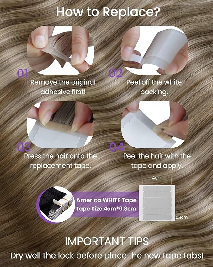 LaaVoo Hair Extensions Tape in Human Hair Balayage Tape in Hair Extensions Human Hair Brown with Blonde Highlights Tape on Hair Extension Invisible 18inch 20pcs 50 g