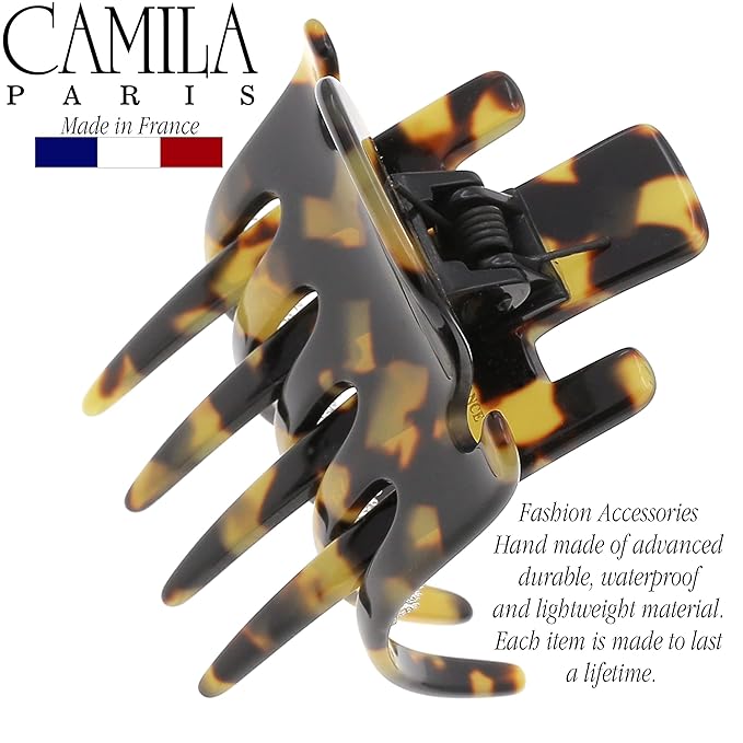 Camila Paris CP3475 French Hair Clip for Women, Hand-Made Hair Side Clips, 2 Inch Girls Hair Claw Clips Jaw Fashion Durable Styling Hair Accessories for Women, Strong Hold No Slip Grip, Made in France