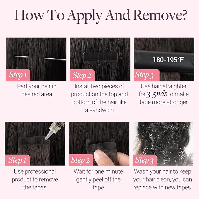 GOO GOO Tape in Hair Extensions Human Hair, 1B Natural black, 22inch 50g 20pcs, Skin Weft Seamless Invisible, Silky Straight with Thick Ends, Remy Human Hair