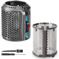 Magnetic Hair Dryer Filter Cover + Inner Filter Compatible with Dyson Supersonic HD01 HD03 HD08 HD15 Hair Dryer Replacement Parts, Hair Dryer Outer Filter Repair Accessories (Metallic Gray)