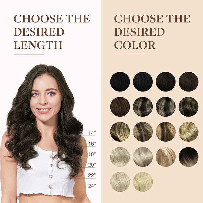 GOO GOO Clip in Hair Extensions Real Human Hair, Remy Human Hair Extensions Clip ins for Women, Natural Human Hair, 22inch 160g 7Pcs, #2A Light Brown