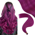YoungSee Purple I Tip Hair Extensions 16 inch I Tip Hair Extension Human Hair 25g Pre Bonded 40 Strands Itip Hair Extensions Real Human Hair Silky Purple for DIY