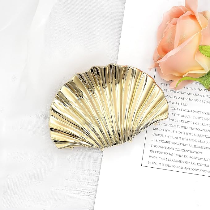 Gold Starfish Hair Clip Seashell Hair Claw Clips for Women Fashion Large Claw Clips for Thick Hair Beach Hair Accessories