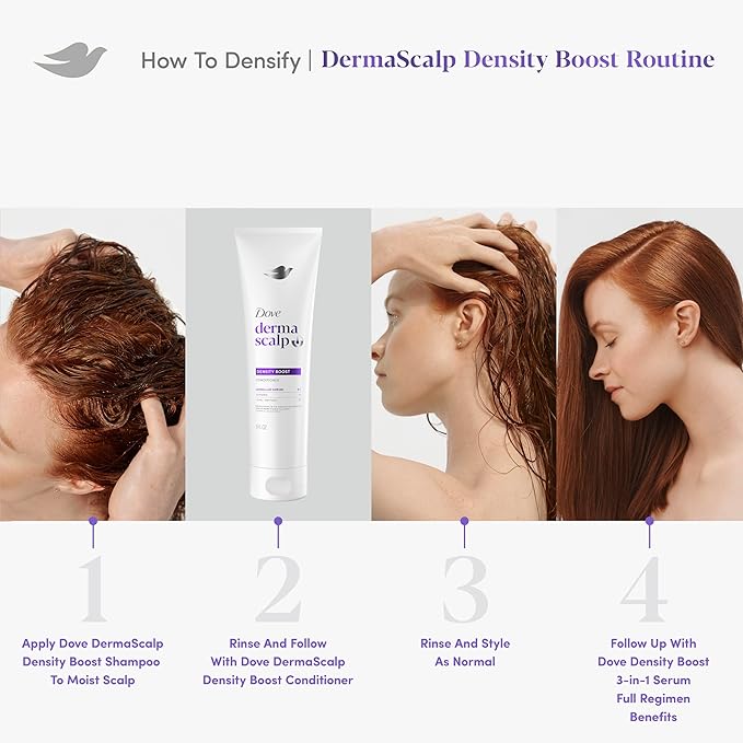 Dove Derma Scalp Conditioner 1 ct Density Boost for 4x More Visible Fullness, with Glycerin, 9 oz