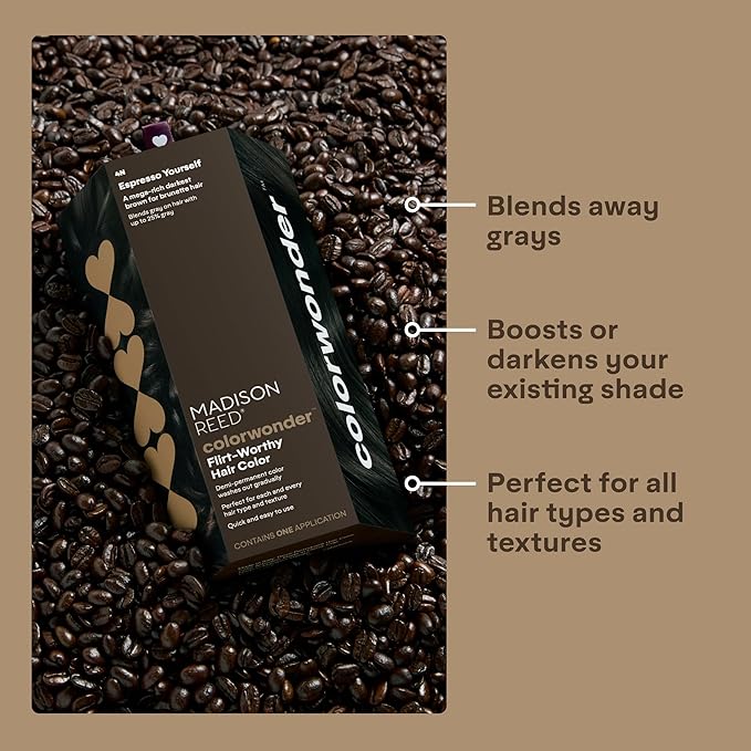Madison Reed colorwonder Demi-Permanent Hair Color, Effortless At-Home Hair Dye, Ammonia-Free, Cruelty-Free, Espresso Yourself (4N Darkest Brown), Pack of 2