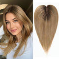 HAIRCUBE Hair Toppers For Women With Thinning 5"*5" Large Base Real Hair Toppers For Women, 14 Inch For Hand-Woven, 60g, Silk, Natural, realistic, Use Daily, Hairloss, Ombre Light Brown, No Bangs