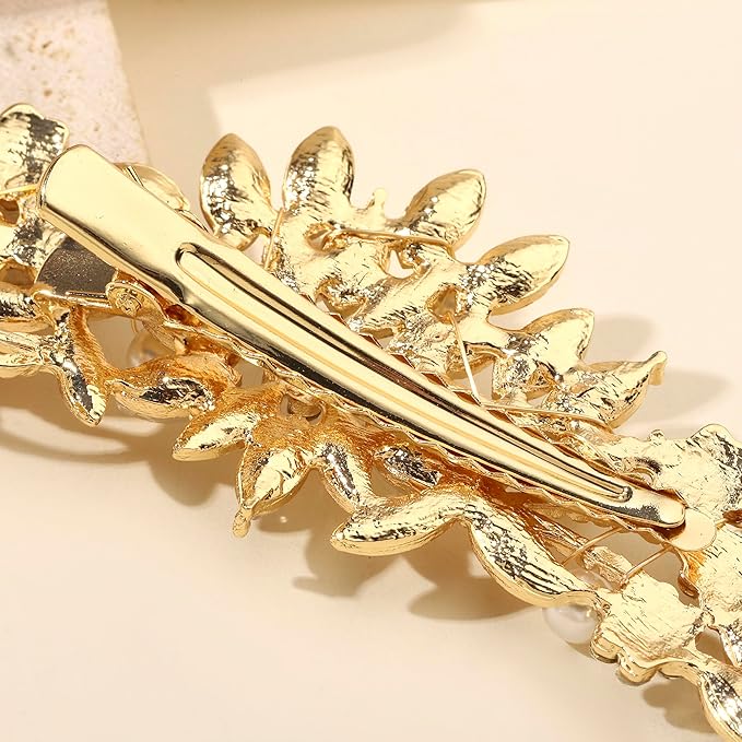 Crystal Rhinestone Pearl Hair Comb Gold Wedding Bridal Hair Pins Accessory