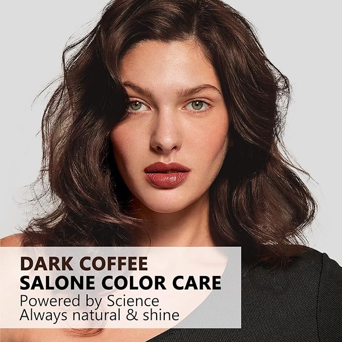 10 PCS Semi-Permanent Hair Color Shampoo - 3 in 1 Instant Hair Dye for Men & Women, Herbal Ingredients for 100% Grey Coverage (Dark Coffee/Dark Brown)