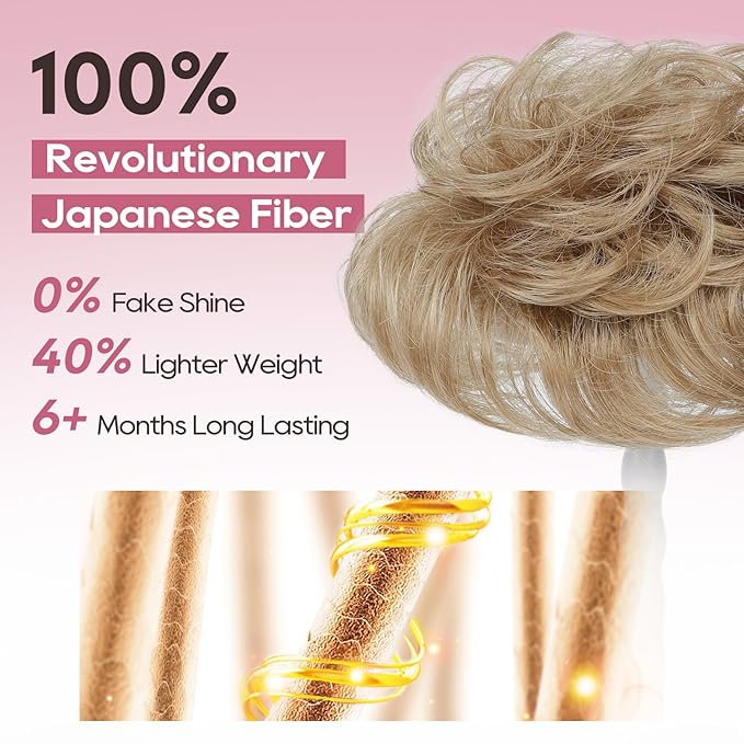 REECHO Hair Topper, Short Wiglet Hair Topper for Women with Thinning Large Coverage Synthetic Top Crown Hairpiece for Women - Dark Blonde